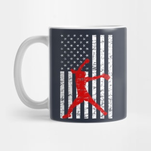 Softball Pitching American Flag Fastpitch Softball Pitcher Mug